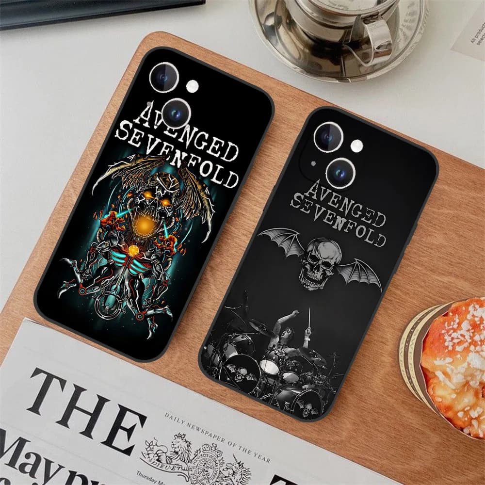 Avenged Sevenfold V2 Custodia completa per telefono per Iphone 16 15 11 13 14 Pro Max 7 8 Plus X Xr Xs Max 12mini Custodia nera