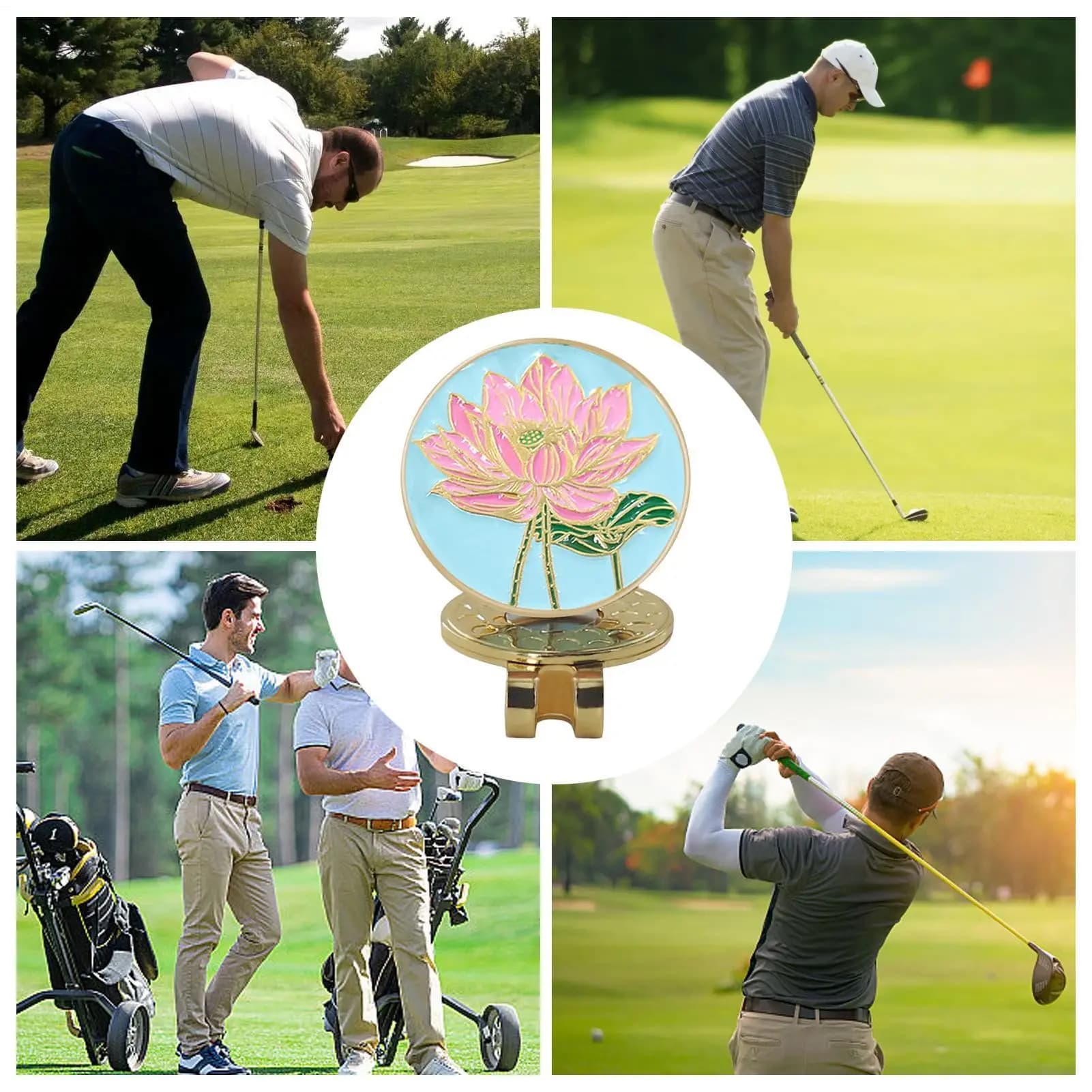 Clip per cappello Indicatori per palline Golf Indicatori magnetici per palline da golf Modello floreale portatile Accessori per golfisti per corsi di appassionati di giocatori