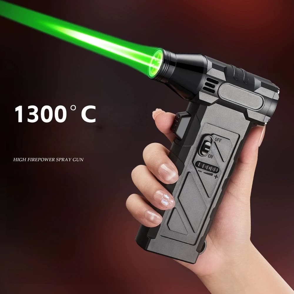 Outdoor High-temperature Desktop Handheld Spray Gun Windproof Lighter, Direct Spray Blue Flame Portable Camping Lighter