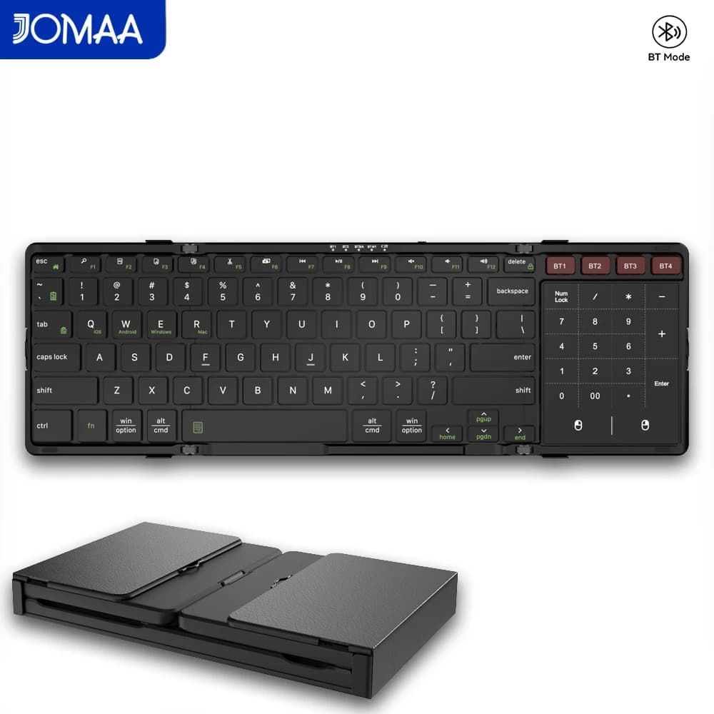 Rechargeable Bluetooth Wireless Touchpad Keyboard for Windows/Mac OS,Portable 2 in 1 Wireless Keyboard with Touchpad&Number Pad