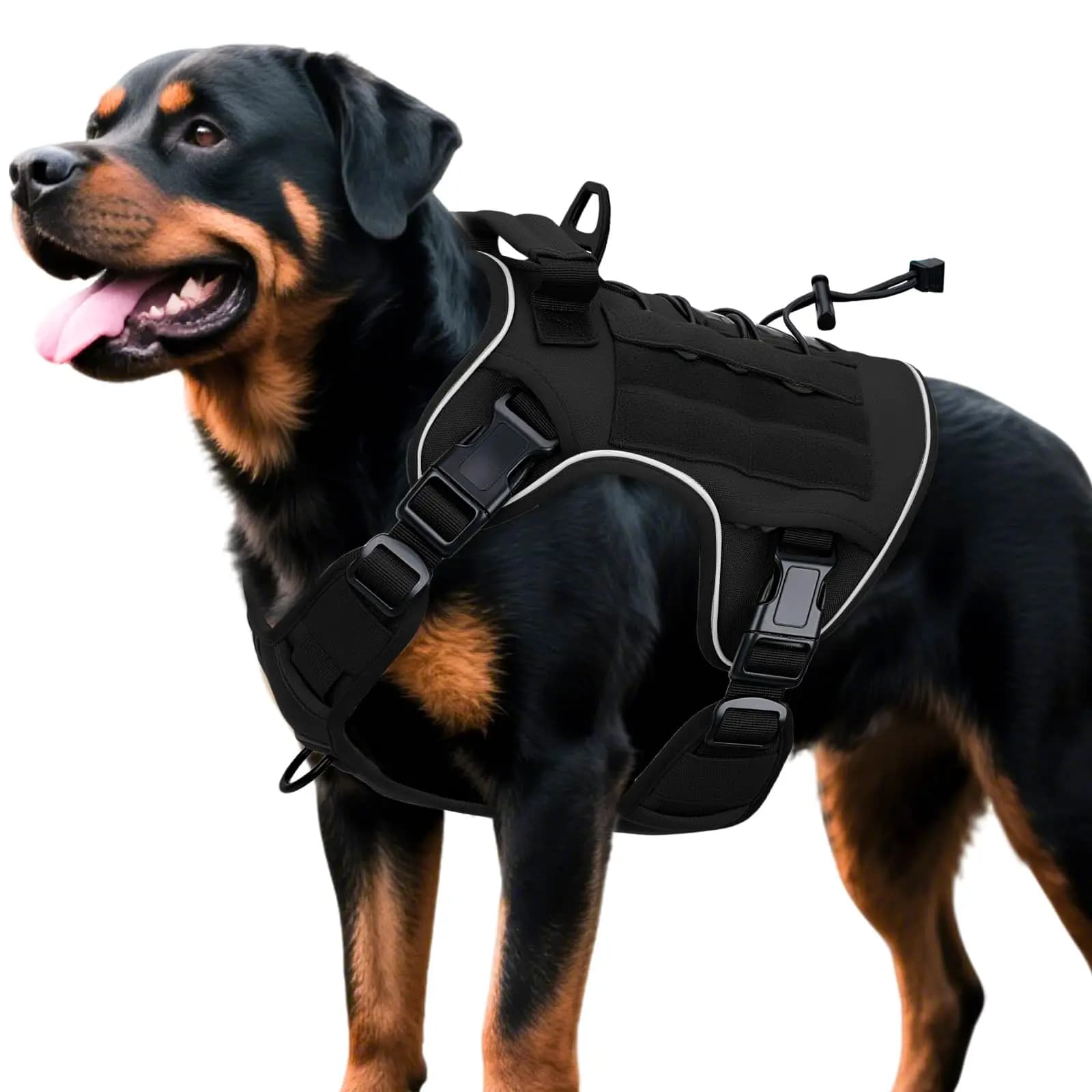 Heavy-Duty Tactical Dog Harness for Large Dogs, No Pull Adjustable Reflective Pet Vest,For Medium Big Breeds Training, Outdoor