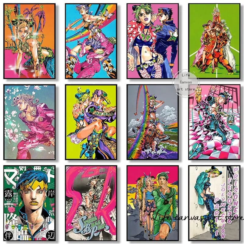 Pop Classic Anime JoJo Bizarre Adventure Manga Canvas Painting Poster per la decorazione domestica soggiorno wall art per la camera da letto