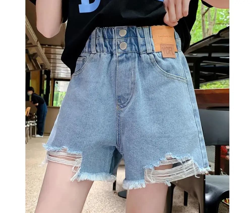 Nuovi Shorts in Denim Estivi per Ragazze, Pantaloncini Casual da Spiaggia per Bambini e Adolescenti, Abbigliamento per Bambini di 12 13 14 Anni