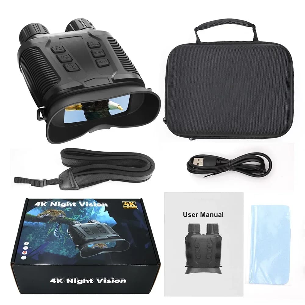 NV3280 500M Digital Night Vision Binoculars 36MP 10X Optical 8X Zoom 4K UHD Full Color Binocular Telescope for Hunting