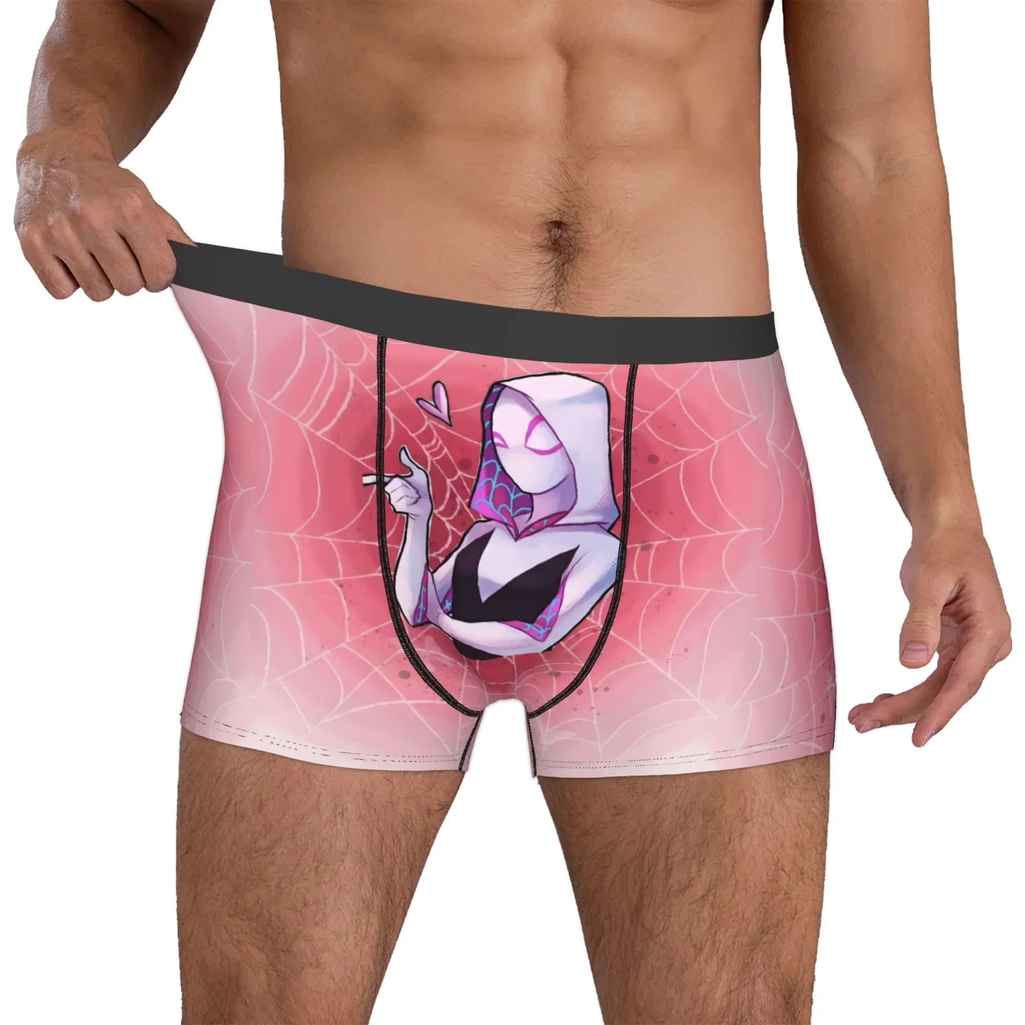 Intimo personalizzato G-Gwen Stacy S-Spiderman da uomo, boxer stampati con supereroi, slip morbidi.