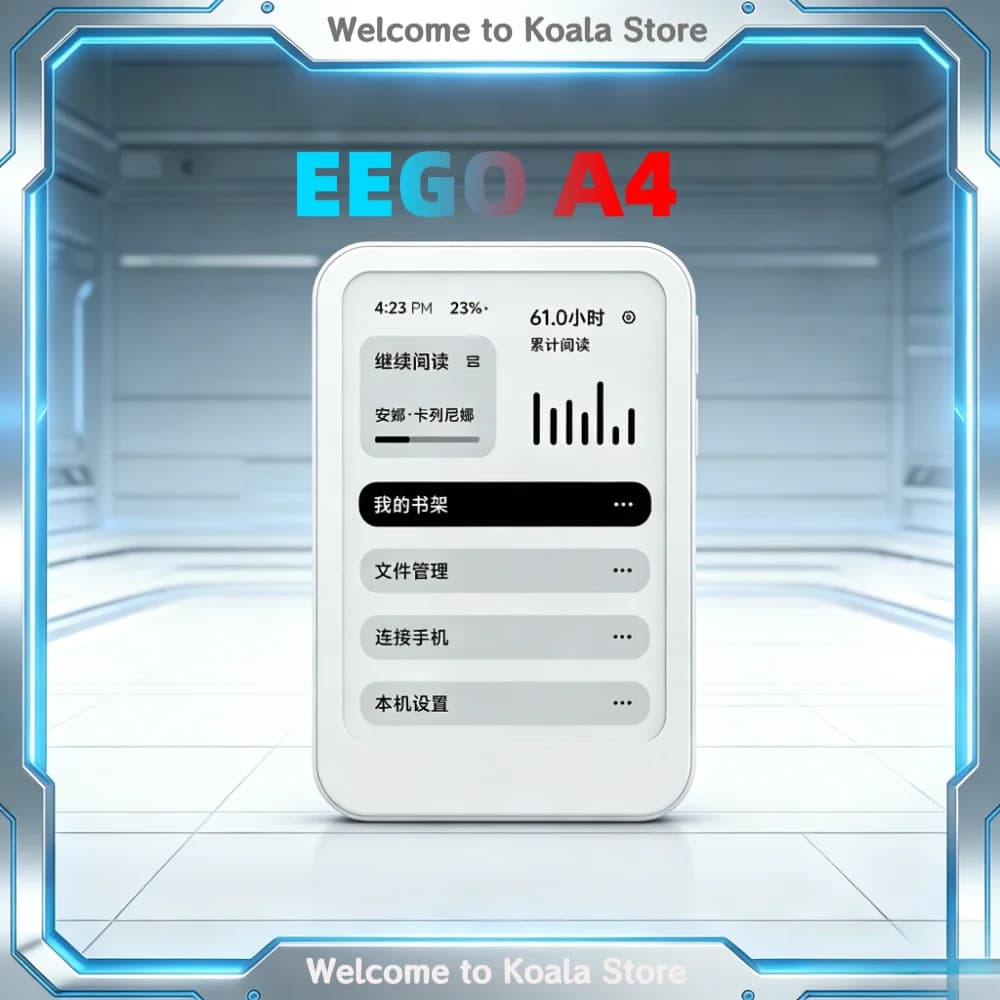 EEGO A4 E-reader con Schermo Touch e Attrazione Magnetica, Lettore Tascabile Portatile con Retroilluminazione 238PPI e Batteria da 2000mA