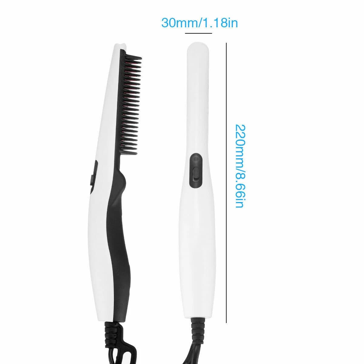 Portable Fast Heating Ionic Beard And Hair Straightener Comb - 30s Heat-Up Anti-Scald Design for Smooth Sleek Styling for Men And Women