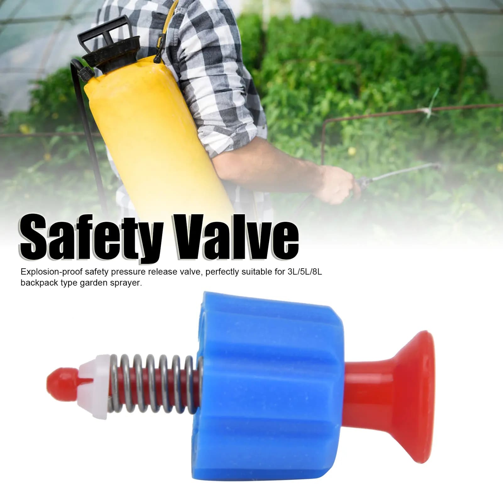 Pressure Relief Valve PP Automatic Safety Valve Accessory for 3L/5L/8L Backpack Sprayer Pressure Relief Valve Gardening Fittings