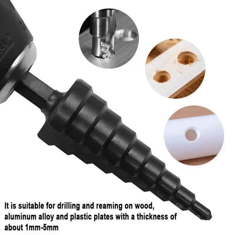 3 pcs HSS straight groove drill tip 3-12mm 4-12mm 4-20mm black nitride hexagonal wood metal cutter for holes drilling tool set