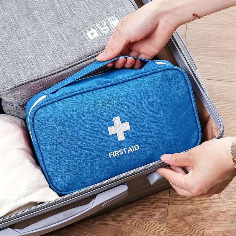 Portable First Aid Bag Empty Medical Storage Bag with Handle for Travel Home Outdoor Emergency Use Multi-Pocket Lightweight