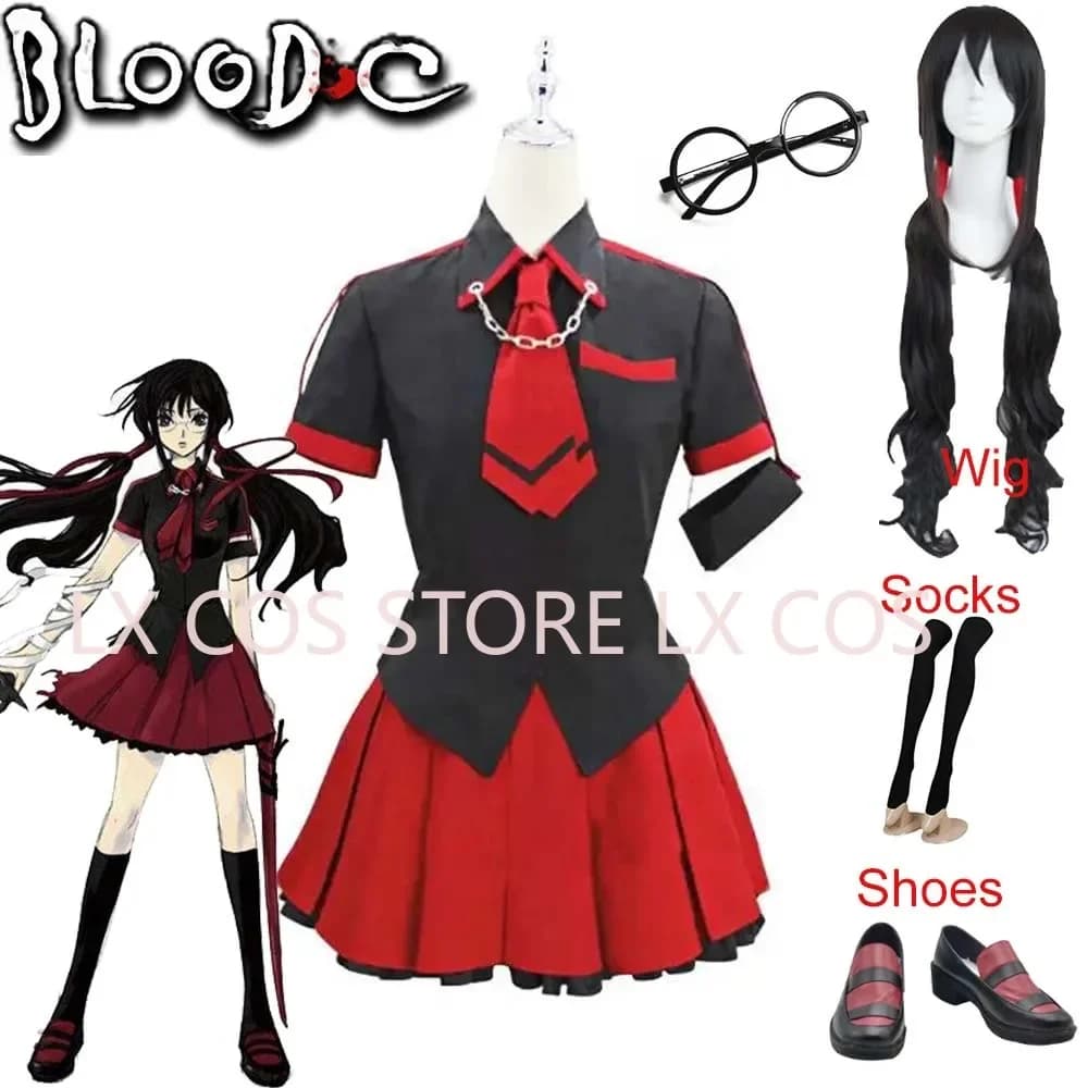 Anime Blood-C Cosplay Kisaragi Saya Costume Cosplay Ragazza Abito Uniforme Uniforme scolastica quotidiana da donna Halloween Realizzato su misura