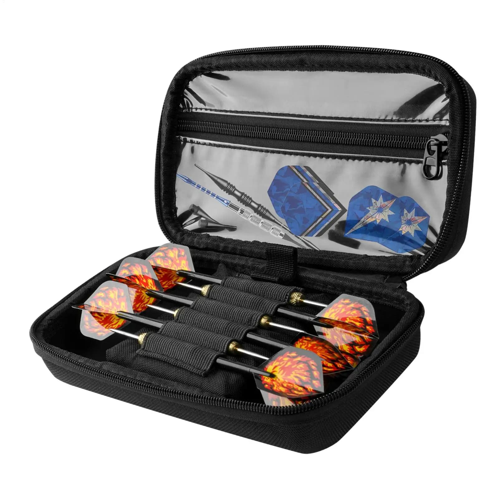 1pc Darts Bag Organizer Tip Holder Shafts Pouch Witn 6 Elastic Bands Darts Container For Prevent Darts From Moving Around