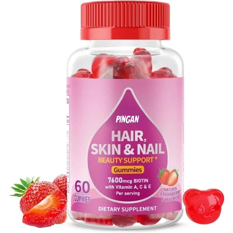 Natural gums for hair, skin and nails, vitamin 7600 mcg containing vitamins A, C and E - Beauty support supplement