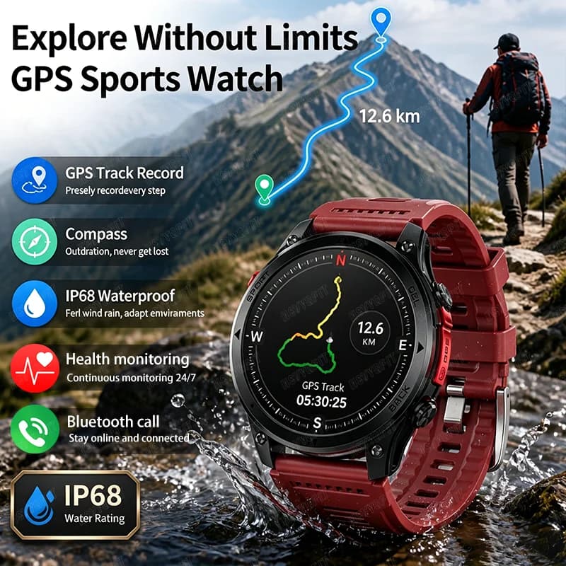 Nuovo Smartwatch GPS Completamente Funzionale 2026 | Monitoraggio della Salute + Tracciamento Sportivo + Collegamento Multi-Terminale, per una Vita Semplificata