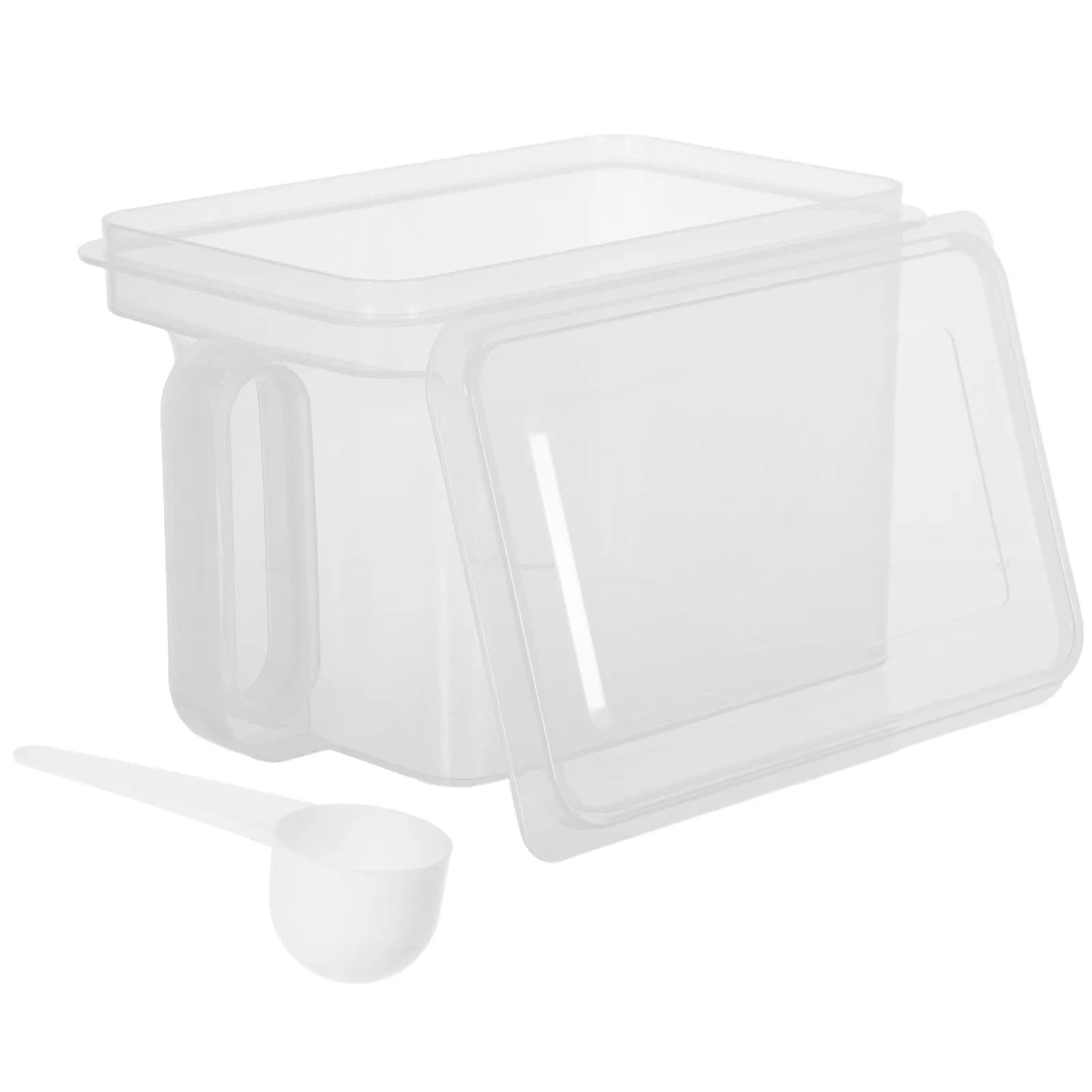 Laundry detergent container, plastic airtight lid, portable 10,6x6,9x6,1, for domestic use, powder detergent container