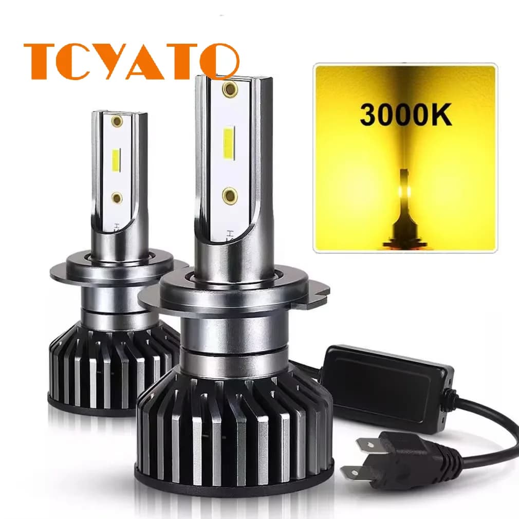 Fari per auto H4 H7 LED H11 9005 3000K luce gialla 6000K faretto a luce bianca king 160W 24000LM illuminazione 1860 CSP12V Testa LED