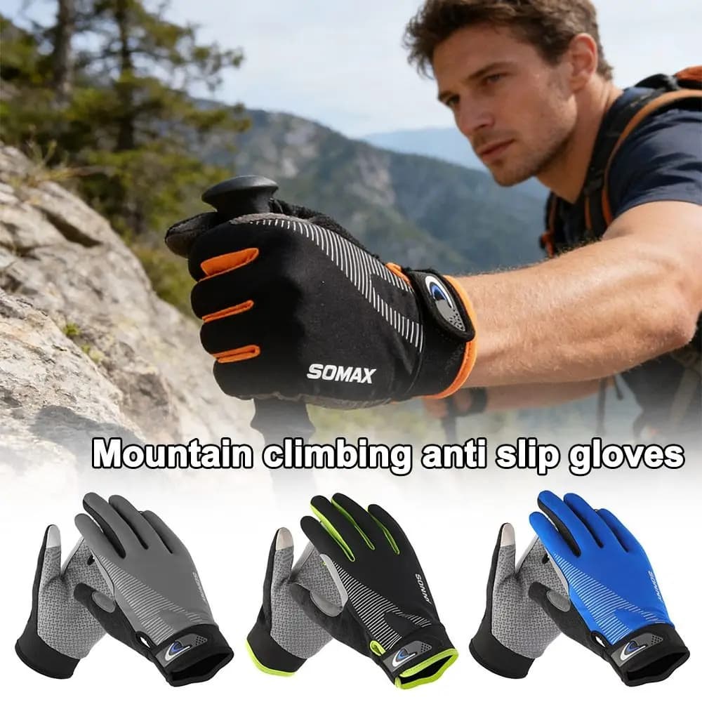 1Pair Anti-slip Fishing Gloves Full Finger Wear-resistant Cycling Gloves Touch Screen Protect Hand Gym Training Gloves