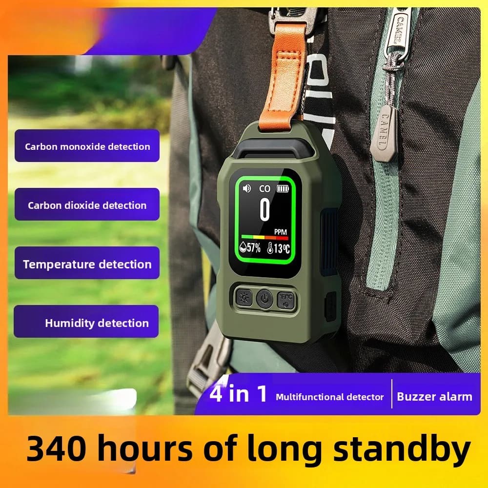 4-In-1 co gas carbon monoxide detector Outdoor carbon dioxide air concentration alarm Back magnetic attraction