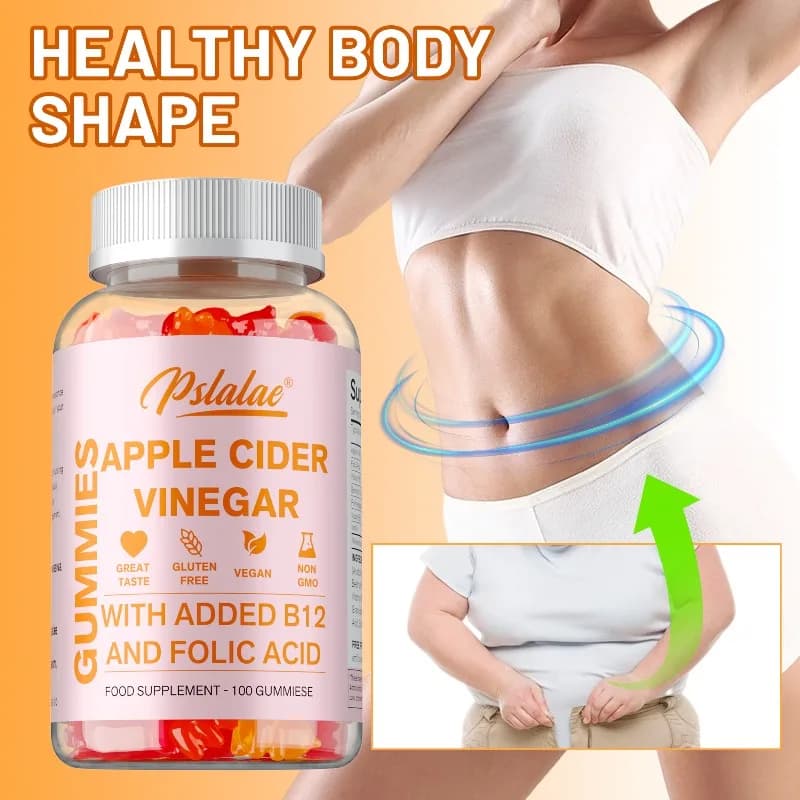 Caramelle gommose all'aceto di mele, soppressore dell'appetito, metabolismo sano, purificante, integratore vitaminico