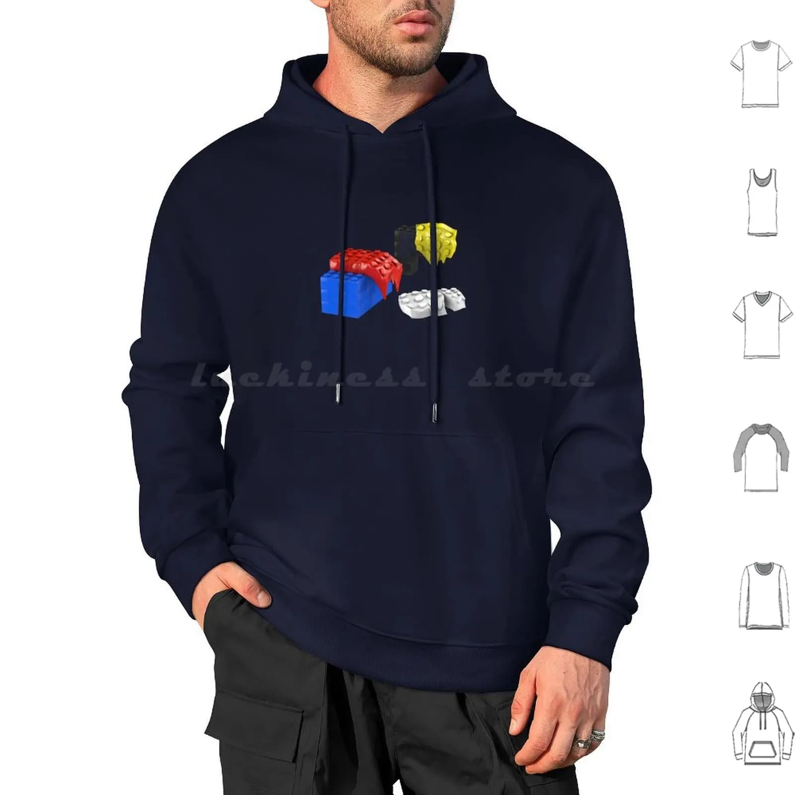 Dali Toy Bricks Felpe con cappuccio Manica lunga Mattone Toy Cultura pop Divertente Cool Fun Giocattoli per bambini Mattoni Plastica Ragazzi Ragazze Geek