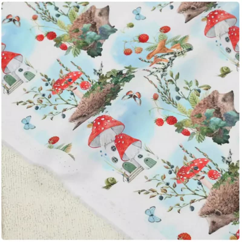 Tessuto di cotone tinta unita con simpatica stampa di ricci, indumento per borse fai da te fatto a mano, tessuto per abiti, 100% cotone, CR-103
