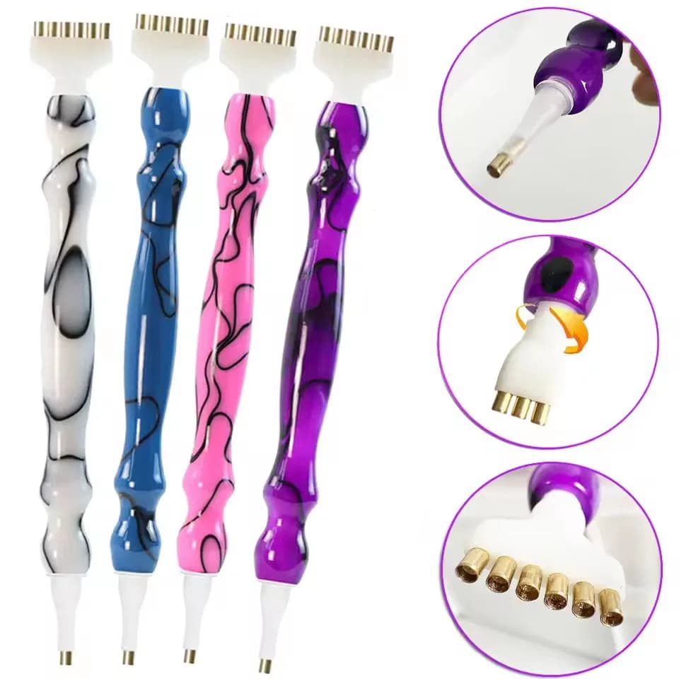 Kit ergonomico per penna a punti con perline per trapano artistico per pittura con diamanti con teste di penna con filo multifunzionale Accessori per strumenti per nail art