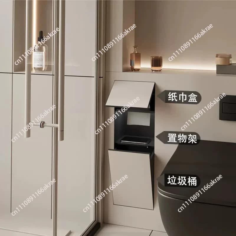 for 304 stainless steel niche toilet hidden trash can embedded in tissue box concealed toilet niche can be customized