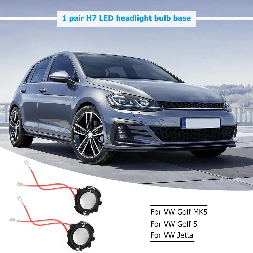 1 Pair H7 LED Headlight Bulb Base Adapters Holders Retainers for Golf 5 MK5