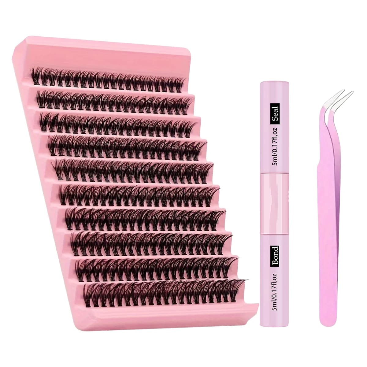 Eyelash Extension Kit: 200 fake eyelashes + 10 ml black eyes + eyelash clip, personal eyelash extension kit