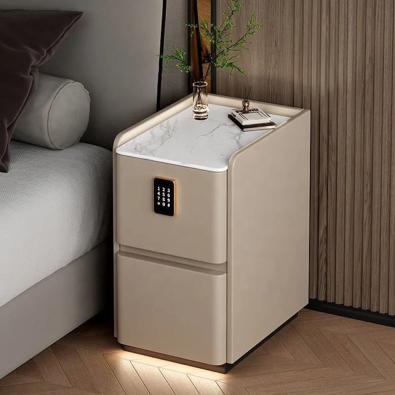 Lampada da comodino intelligente con ricarica wireless di lusso personalizzata all'ingrosso Lampada da notte USB audio Bluetooth con serratura codificata