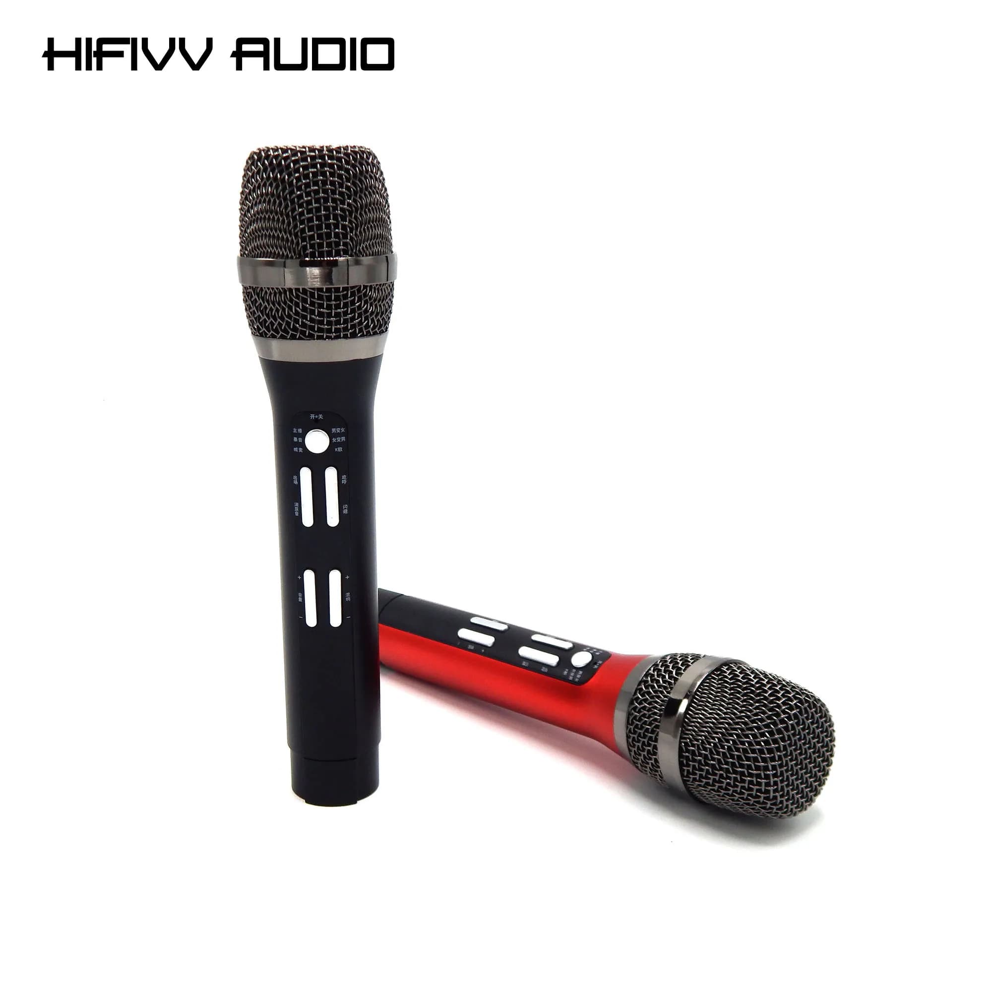 Microfono Wireless UHF per Auto KTV, Microfono per Cellulare con Radio FM, Altoparlante, Microfono per Karaoke Bluetooth con Riverbero per Canto