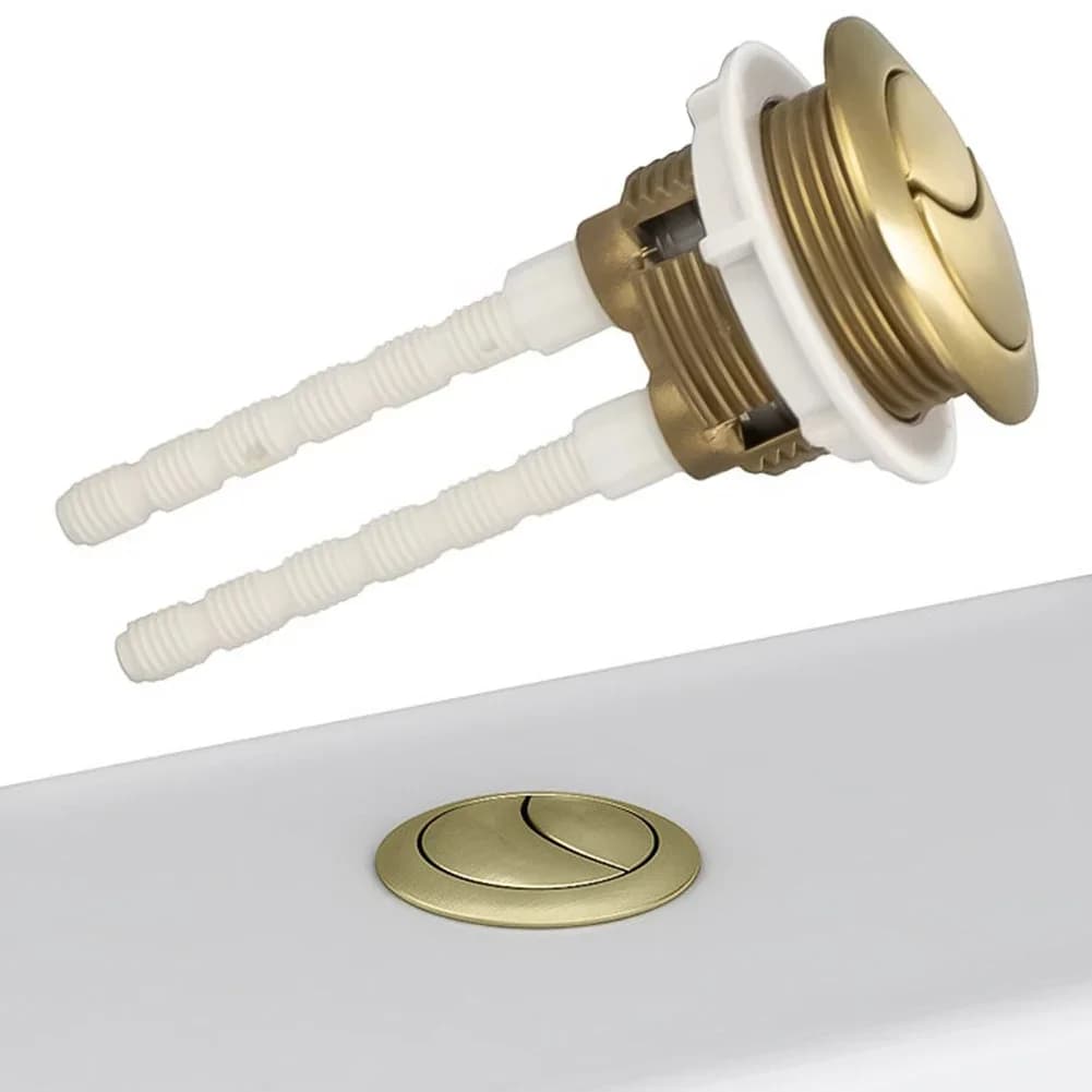 1 pz 38mm accoppiato WC pulsante di scarico ottone spazzolato oro WC cisterna di scarico pulsante serbatoio dell'acqua valvola rotonda aste pulsante