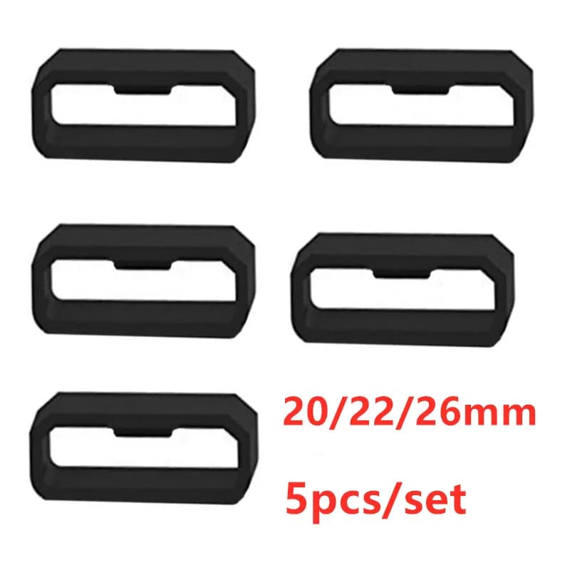 5 pz 20/22/26mm cinturini in gomma cinturino nero anello anello cinturini in Silicone accessori supporto per Garmin Fenix7 7X 6X 6 5x 5