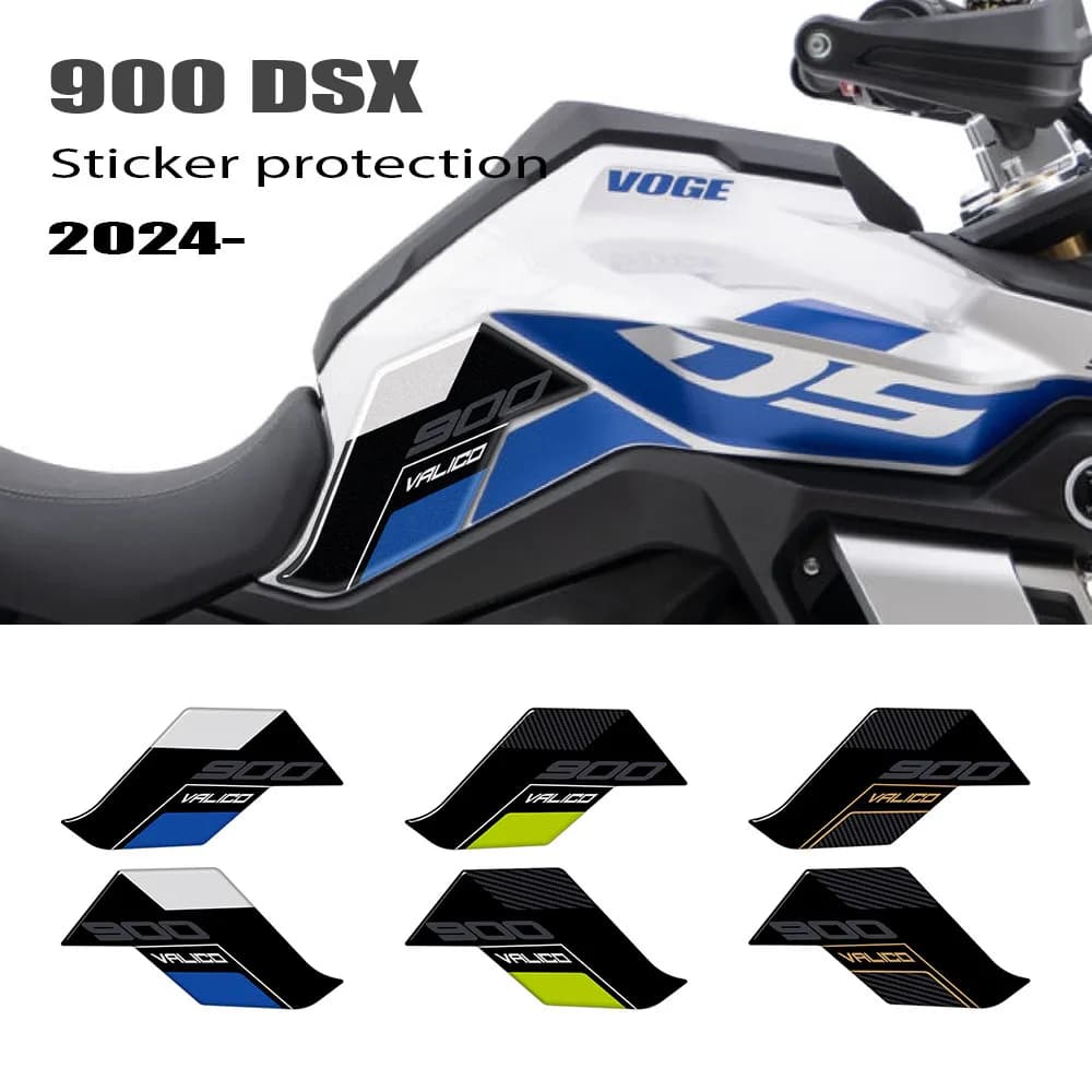 Accessori moto Kit di protezione adesivo in resina epossidica 3D Rilievo del serbatoio Ginocchiera Decal per Voge Valico 900DSX 2024