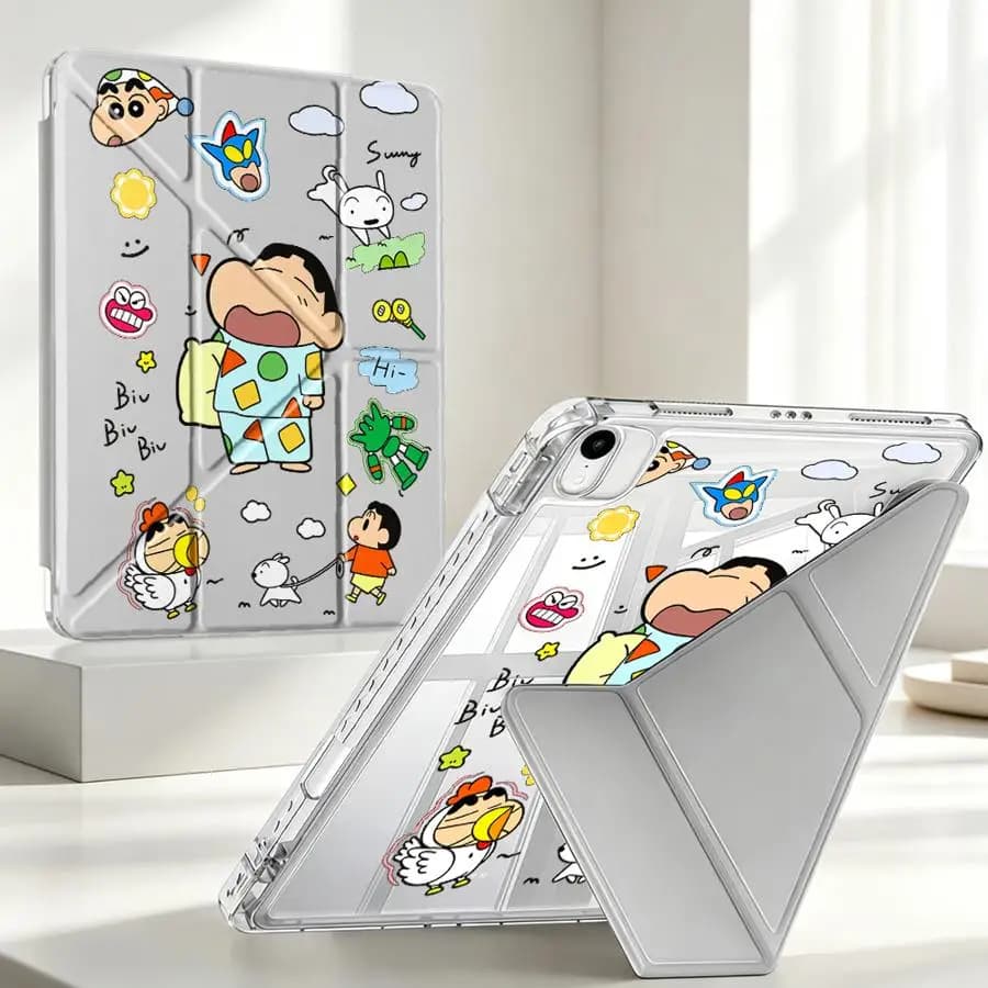 Tablet Case For iPad 12th 9th Air 8 M2 M3 3 11th Pro 13 2025 2026 Mini 7 6 5 10th Gen With Pen Slot Cover Shins-chans Shiro