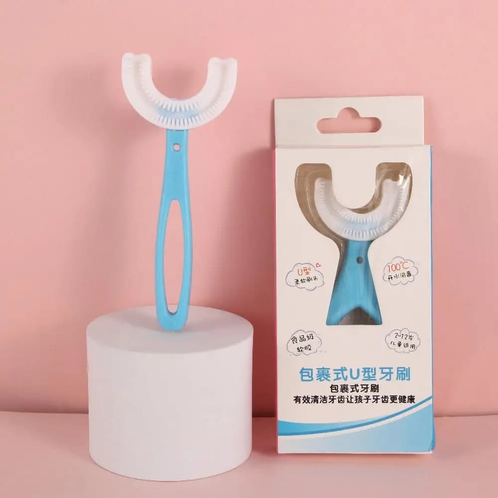 Comodi spazzolini da denti in silicone a forma di U per bambini da 2 a 12 anni, spazzolini per la pulizia dei denti, spazzolini per l'igiene orale