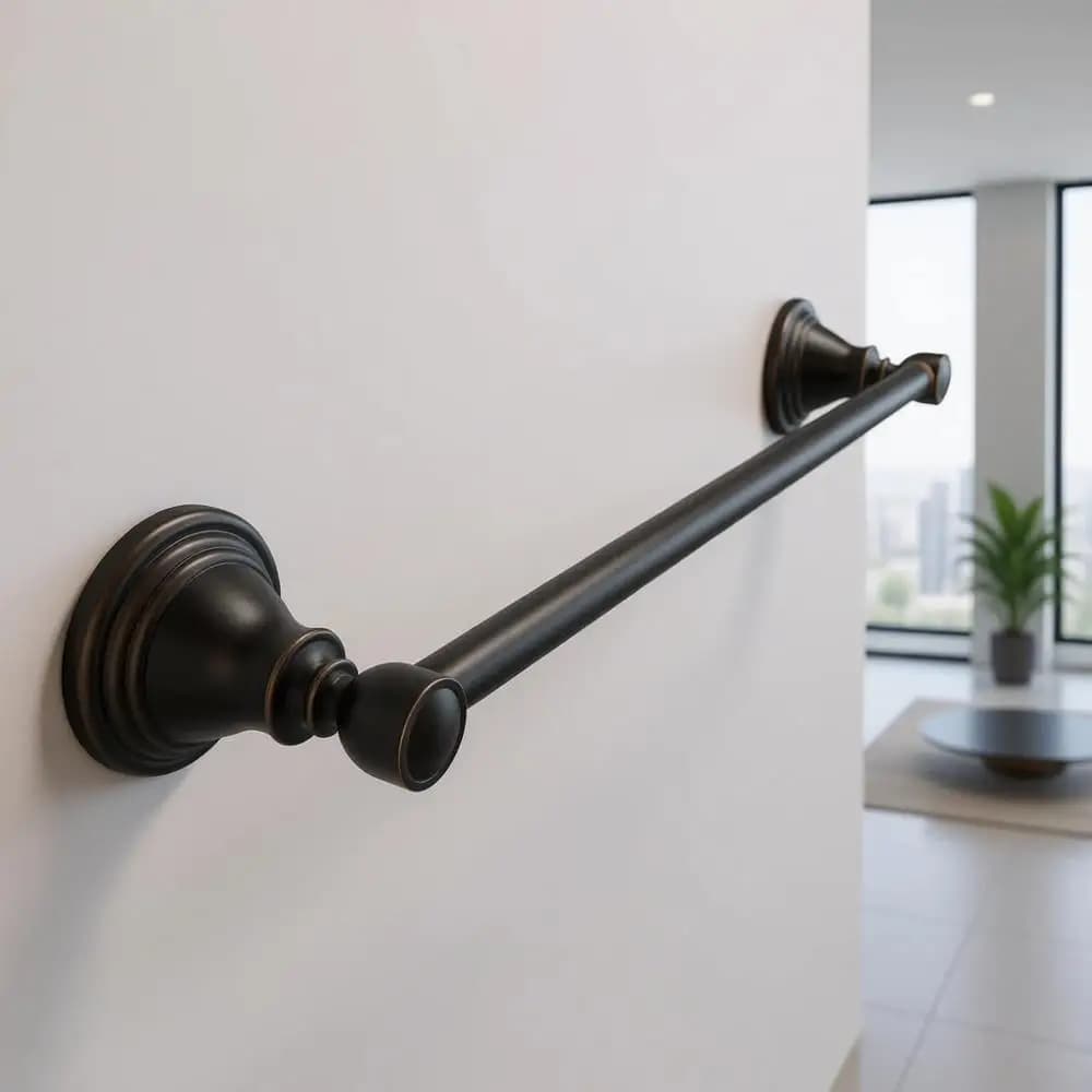 Portasciugamani da Parete in Acciaio Inox Bronzo Oliato da 24 Pollici per Bagno e Cucina