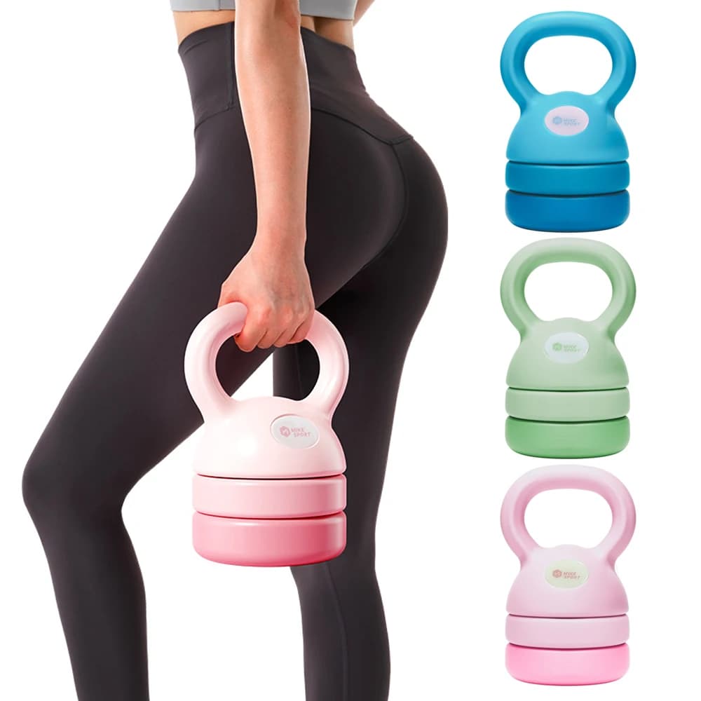 Adjustable Kettlebell Weight Set 3 in 1 5lbs 8lbs 9lbs 12lbs for Home Gym Full Body Workout Strength Training Fitness Beginners