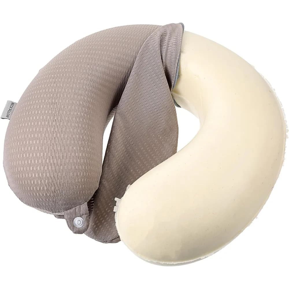 Neck Pillow Replacement Cover Travel U Neck Silk Pillow Case Cover Travel Neck Pillow Cover Pillow, 13.39‘’ U Shaped Neck Pillow Washable Cover, Airplane Pillow (Only Pillow Covers, no Filler)(Grey)