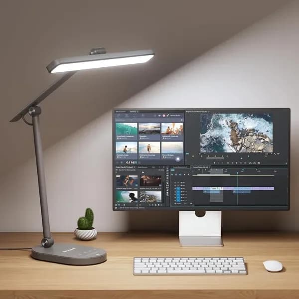 Lamp for Home and Office, LED Desk Light H4 Sunturalux for Eye Care, 700LM Dimmable with Timer, Adjustable Reading Lamp