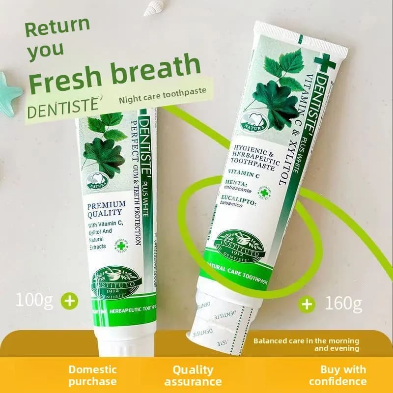 100g Teeth toothpaste for men and women, whitening, removes teething, eliminates bad breath and refreshes long-lasting breath.