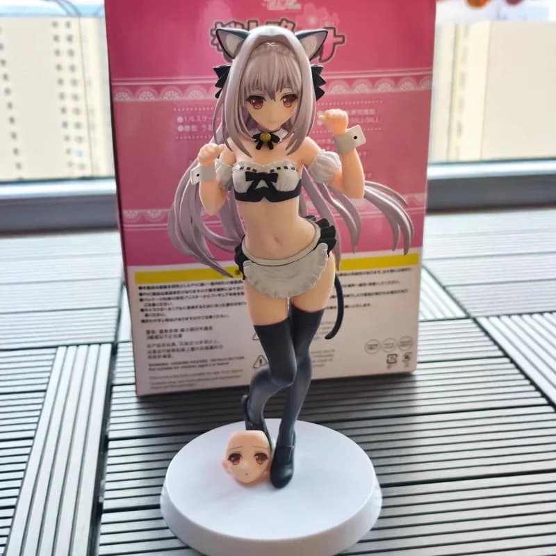 Statuetta Anime Scala 1/6, Luna di Sakurakouji con Orecchie da Gatto, Modello da Collezione in PVC per Adulti