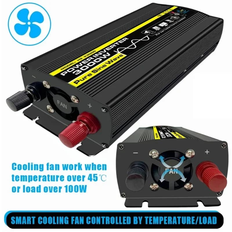Nuovo inverter di potenza a onda sinusoidale pura da 3000 W per sistema solare/pannello solare/casa/esterno/camper/onditore di potenza a onda da campeggio