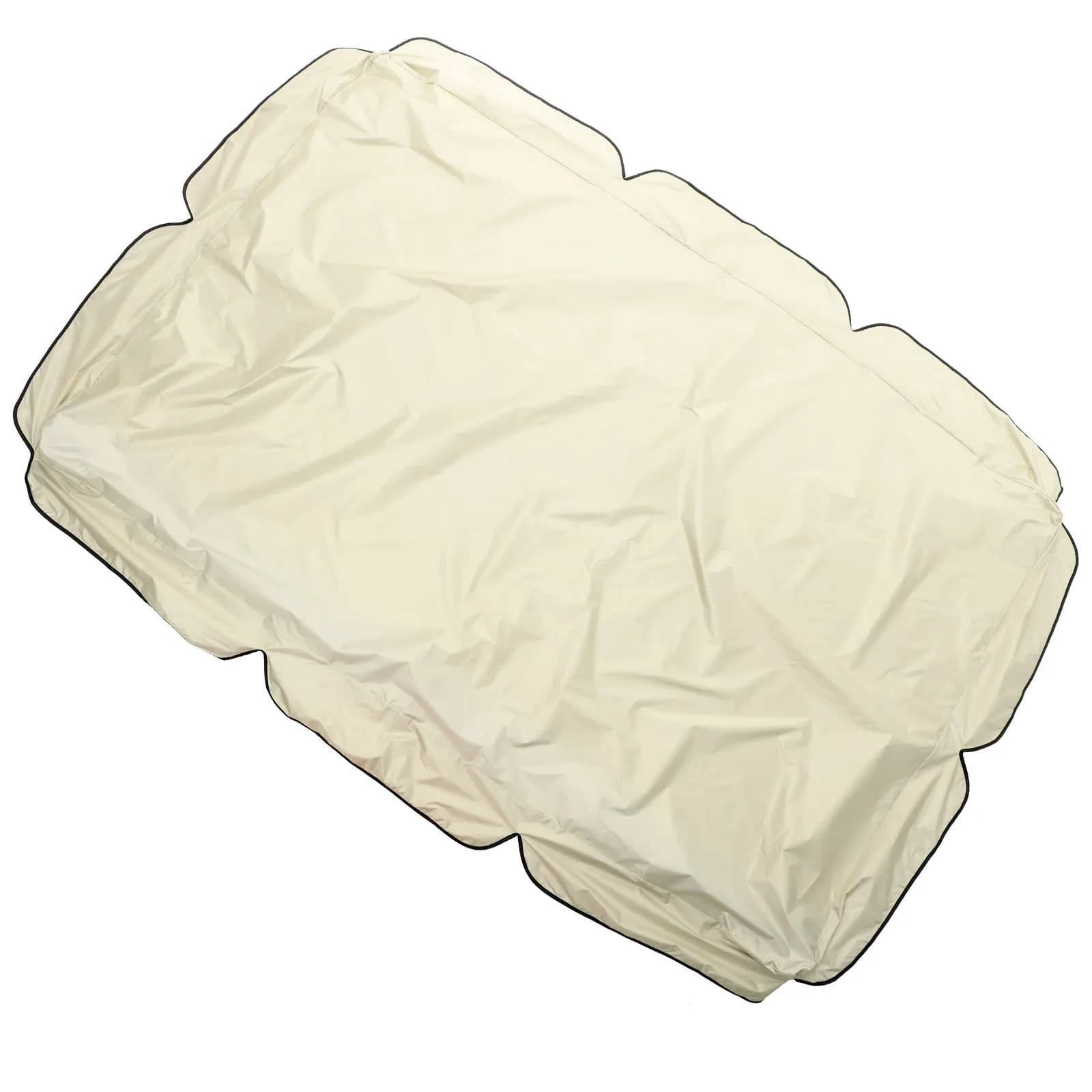 Waterproof Garden Swing Cover with Corrugated Edge and Elastic Belt 195x125cm Beige Outdoor Swing Protection UV-resistant for Patio