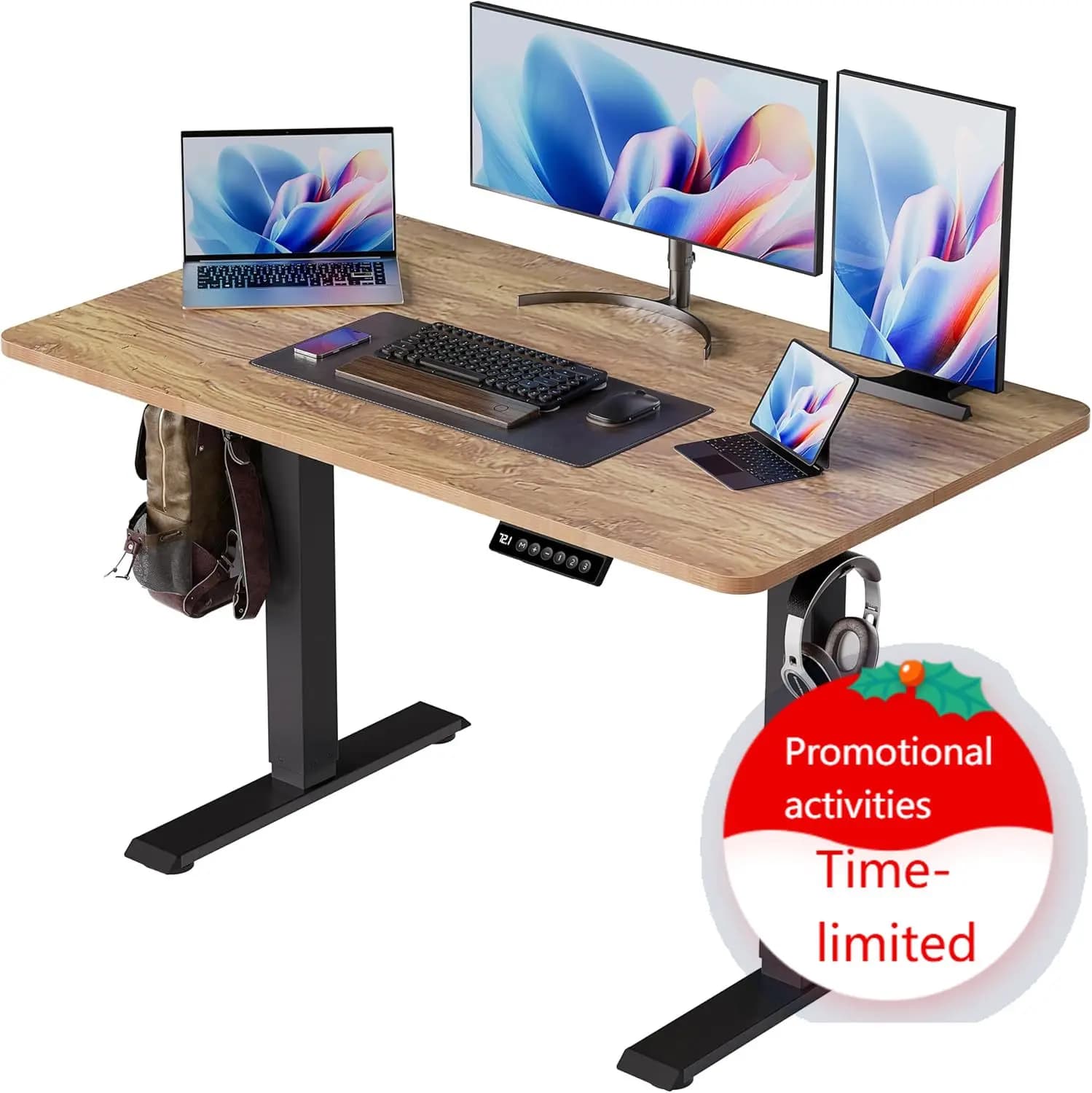 Scrivania Elettrica Regolabile in Altezza 40x24 Pollici con Impostazioni Memorizzabili, Motore Silenzioso per Casa, Ufficio e Gaming, Ergonomica