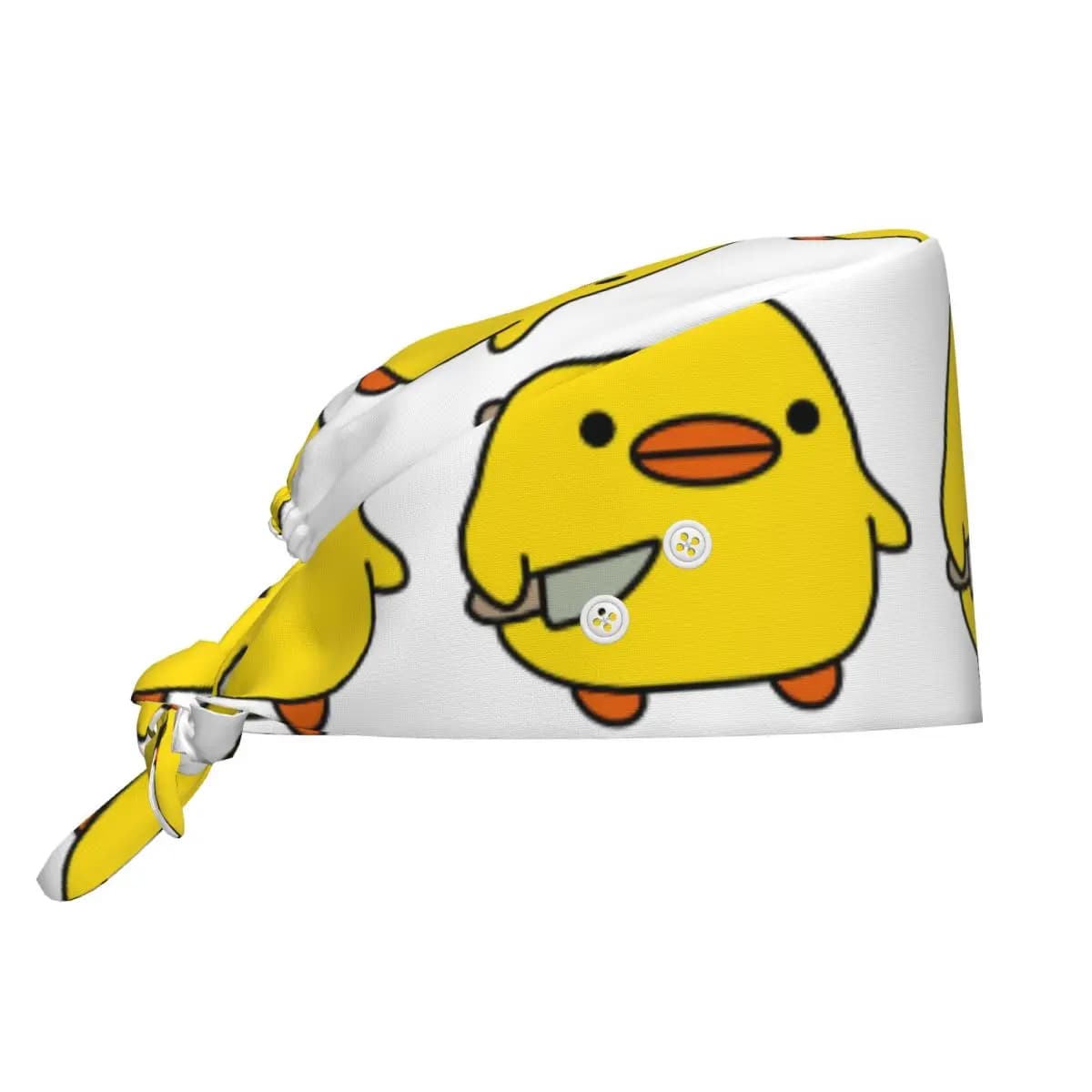 Duck With Knife Kawaii Duck Knife Duck Scrub Hat Doctor Working Surgical Cap Unisex Adjustable Nursing Caps for Dentist