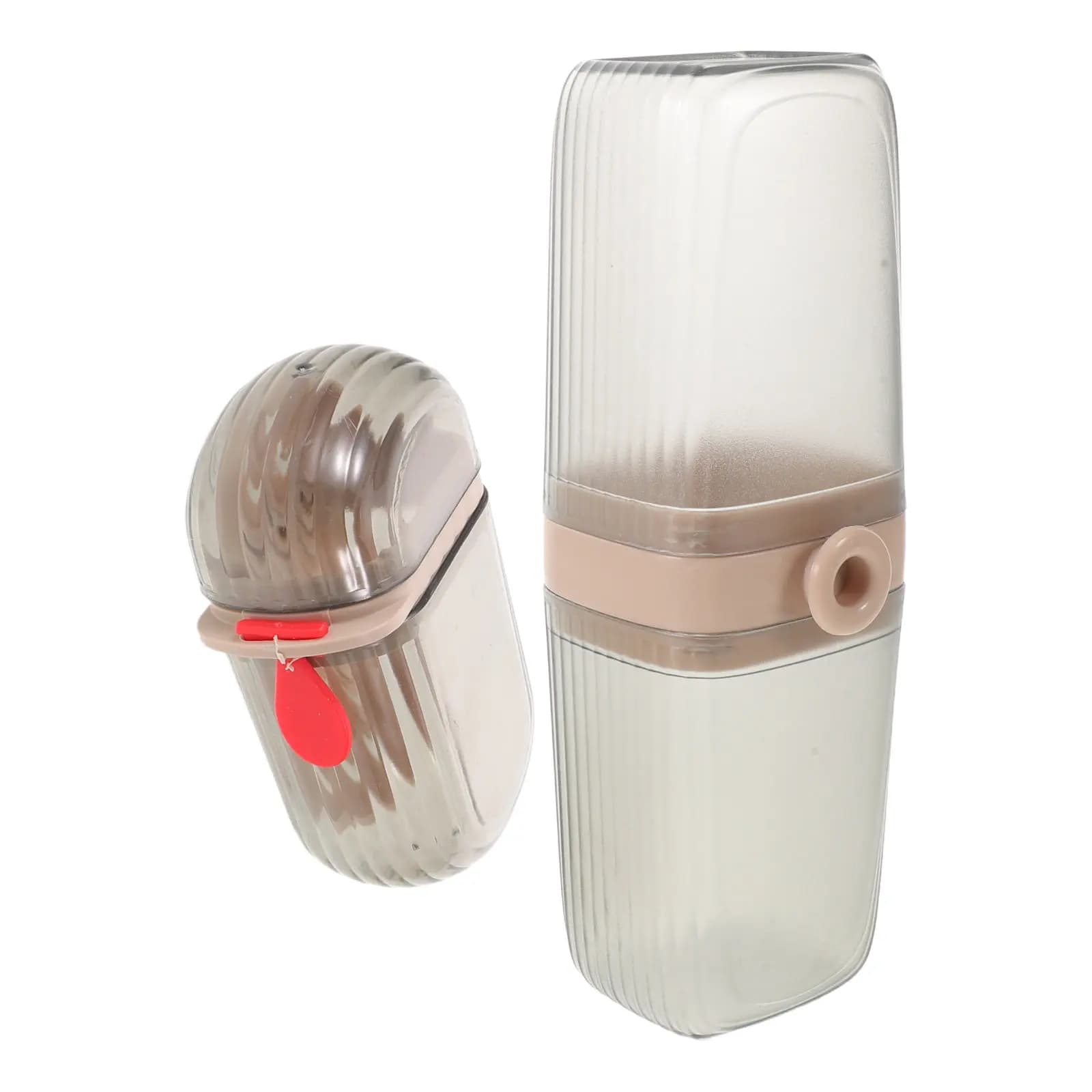 Set da Viaggio con Portaspazzolino e Bicchiere, Accessori da Bagno, Contenitore per Dentifricio in Plastica, Portaspazzolino Portatile, Bicchiere Riutilizzabile