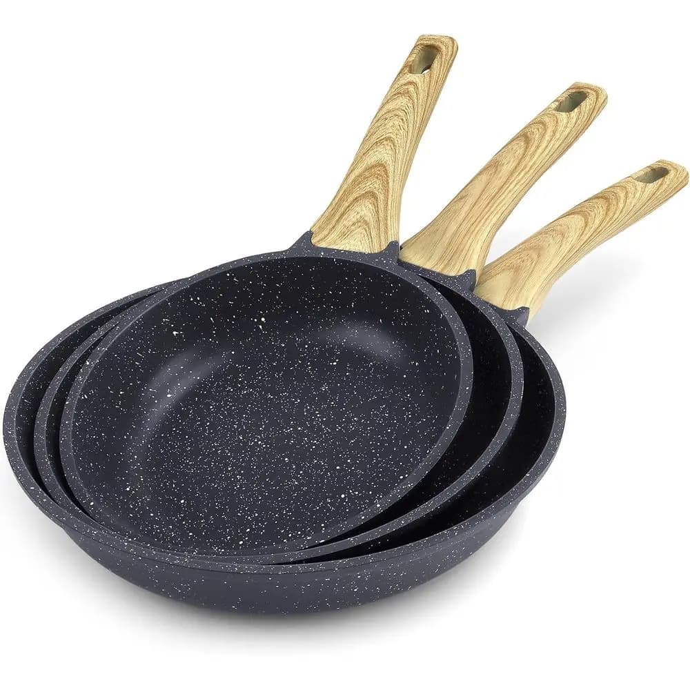 Anti-adhesive pans set - Anti-adhesive pans 9.5, 10.2, 11 Induction, Non-toxic, Omelet pan with Induction Handle, G