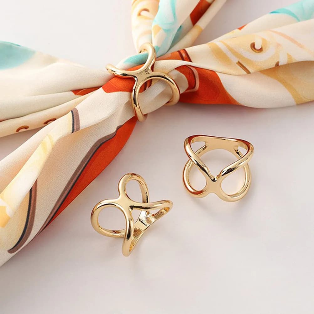 3 pcs X In Alloy Scarf Ring Clip For Women Silk Scarves Cardigan Shirt Wrap Holder Wedding Party Prom Daily wear