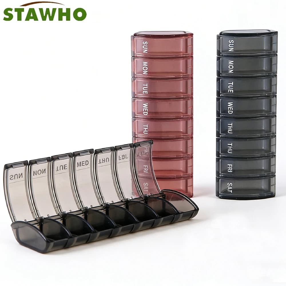Organizzatore settimanale per pillole da 7 giorni con scomparti extra-larghi, portatile e ideale per i viaggi, per vitamine e integratori.